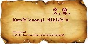 Karácsonyi Miklós névjegykártya